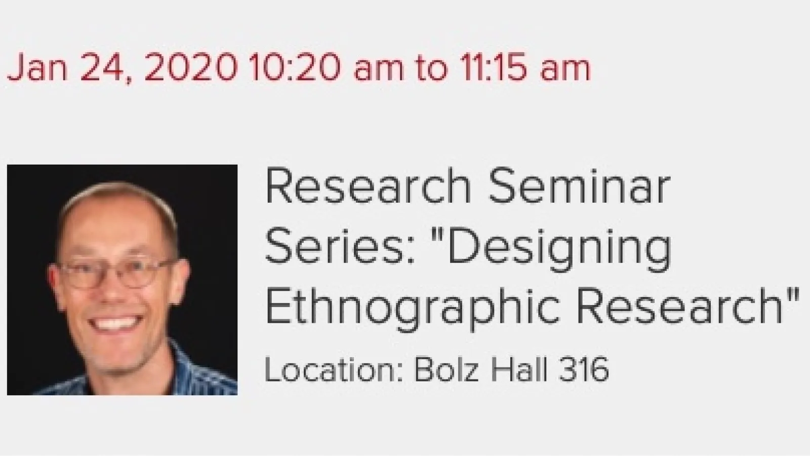 EED seminar announcement.
