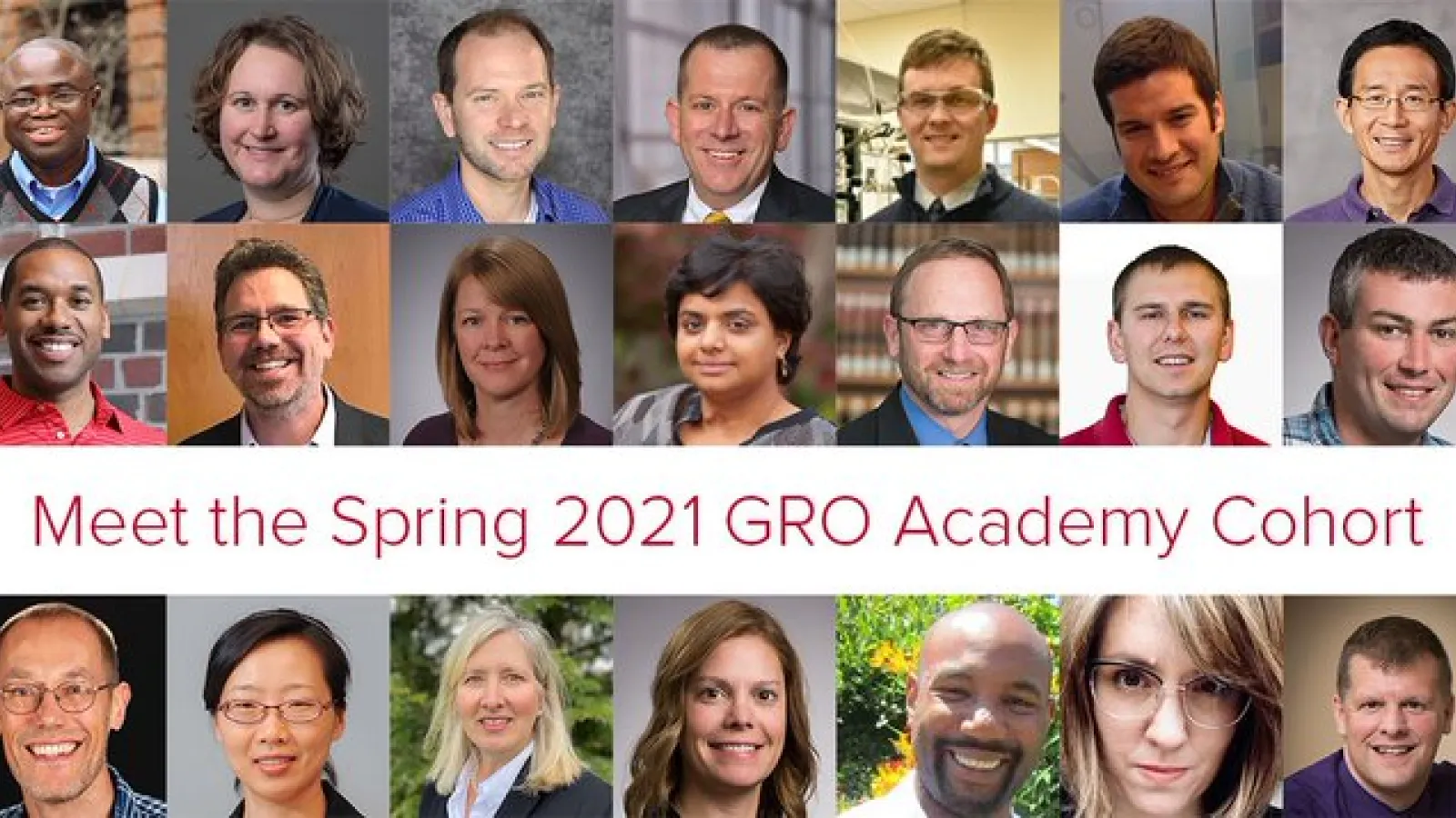 Headshots of GRO Academy cohort.