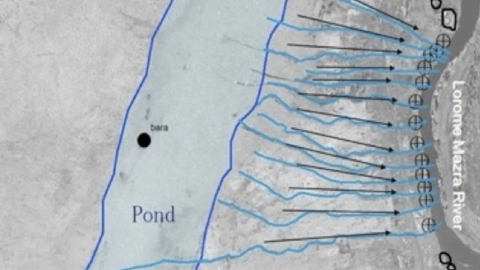 Figure with fish canals at Bara depression.
